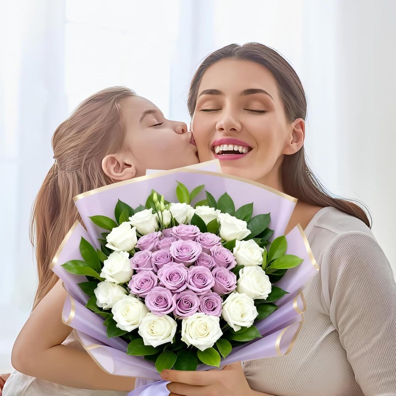 DEWJDFSC 20 Sheets Flower Wrapping Paper,Waterproof Floral Korean Bouquet Wrapping Paper, Florist Supplies, Suitable for Flowers Gift Packaging （Purple-2） - Image 4